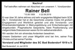 Nachruf Rainer Bell 60Mm2Sp Sw