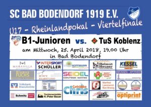 Spielankündigung 250418 B1 Viertelfinale Rheinlandpokal