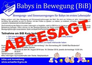 Babys In Bewegung A4 4C 270618 Abgesagt